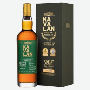 Виски Kavalan Solist ex-Bourbon Cask Single Cask Strength в подарочной упаковке 0.7 л.
