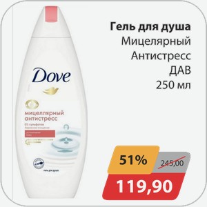 Гель для душа Мицелярный Антистресс ДАВ 250 мл