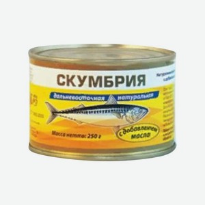 Скумбрия дальневосточная НДМ 250гр Рыбзавод Большекаменский