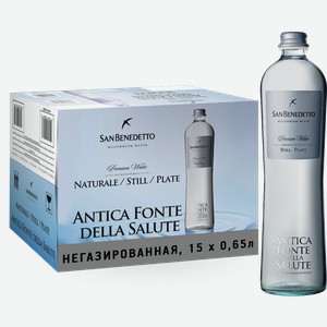 Минеральная вода Вода негазированная San Benedetto Antica Fonte (15 шт.) 0.65 л.