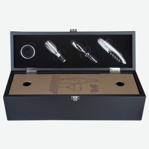 Подарочные наборы Wine wood set (1 bottle + 4 accessories)