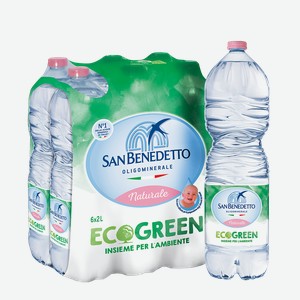 Минеральная вода Вода негазированная San Benedetto ECO ( 6 шт.) 2 л.