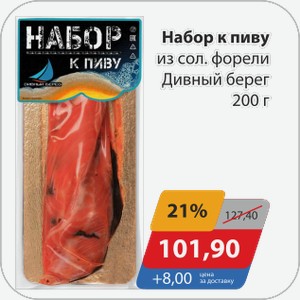 Набор к пиву из сол.форели Дивный берег 200 г