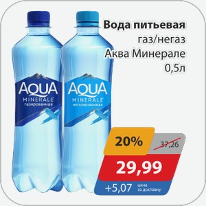 Вода питьевая газ/негаз Аква Минерале 0,5 л