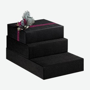 Подарочные коробки Коробка на 3 бутылки Cantinetta 3 bottiglie  Seta Nero 