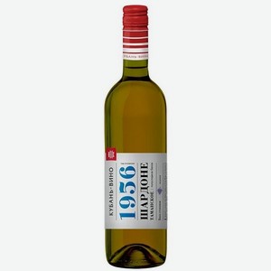 Вино Шардоне Таманское ТМ 1956 российское з/г/у белое п/сладкое 12% 0,75л