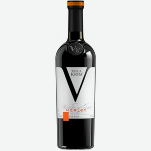 Вино красное сухое «Villa Krim Merlot», 0.75 л, 13.5 %