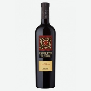 Вино красное полусухое «Espiritu de Chile Carmenere», 0.75 л, 12.5 %, Чили