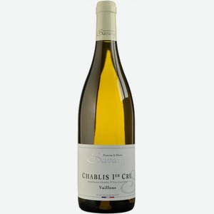 Вино белое сухое «Chablis Premier Cru Les Vaillons AOC», 0.75 л, 13 %, Франция