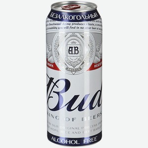 Пиво «BUD Non Alcohol», 0.45 л, 0.5 %
