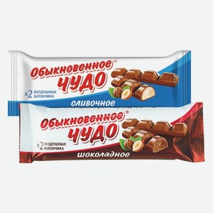 Батончик вафельный Чудо Обыкновенное сливочное, шоколадное КФ Славянка 55 г