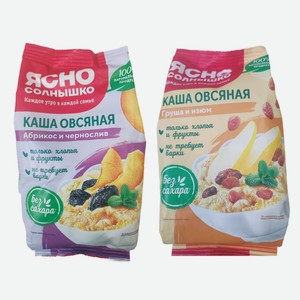 Каша овсяная с абрикосом и черносливом, грушей и изюмом Ясно Солнышко 300 г