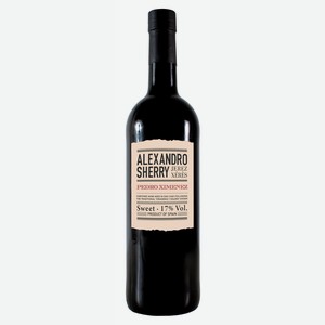 Вино белое сладкое «Херес Alexandro Pedro Ximenez», 0.75 л, 17 %, Испания