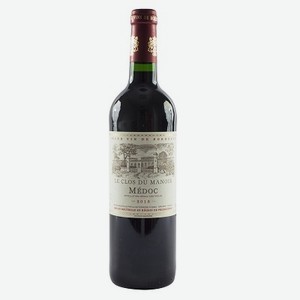 Вино красное сухое «Le Clos du Manoir Medoc», 0.75 л, 13 %, Франция