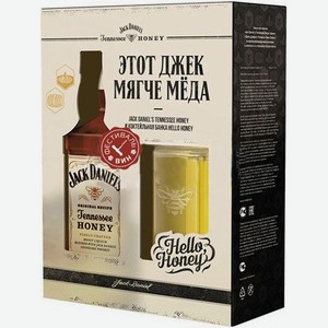 Виски «Jack Daniels Honey п/у + стакан», 0.7 л, 35 %, США