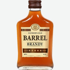 Коньяк «Бренди BARREL», 0.1 л, 40 %, Россия