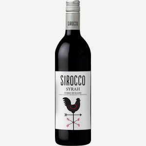 Вино красное полусухое «Sirocco Syrah IGP Сицилия», 0.75 л, 13 %, Италия