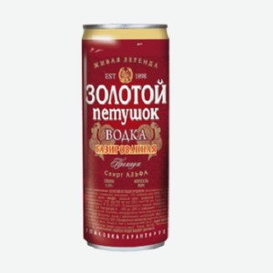Водка «Золотой Петушок газированная Премиум», 0.25 л, 40 %, Россия