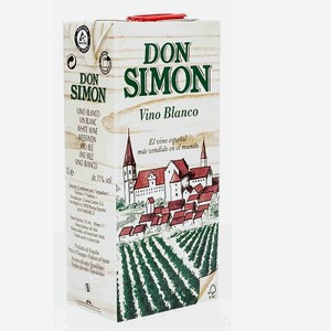 Вино белое сухое «Don Simon», 1 л, 11 %, Испания