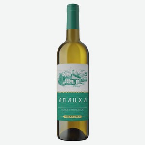 Вино белое полусухое «АПАЦХА», 0.75 л, 15 %, Абхазия