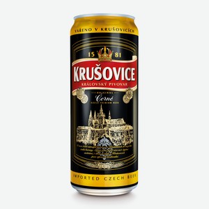 Пиво «Krusovice Cerne», 0.5 л, 3.8 %, Чехия