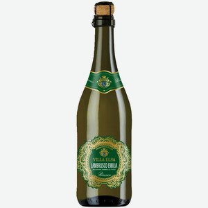 Шампанское белое полусладкое «Lambrusco Emilia Bianco Villa Elsa», 0.75 л, 8 %, Италия