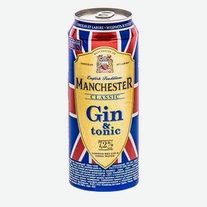 Коктейли «Manchester classic Gin & tonik», 0.45 л, 7.2 %
