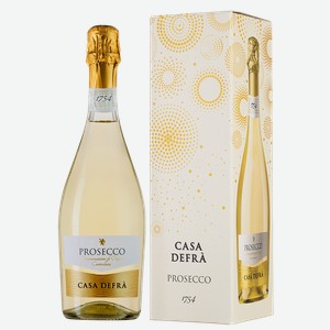 Игристое вино Prosecco Spumante Brut в подарочной упаковке 0.75 л.