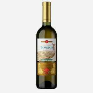 Вино «Вино GEO  ЦИНАНДАЛИ  ЗМНП бел. сух. 12% 0,75л», 0.75 л, 12 %, Грузия