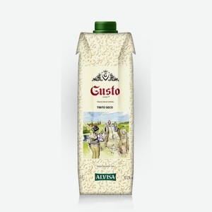 Вино красное сухое «Gusto Vino», 1 л, 10 %, Россия