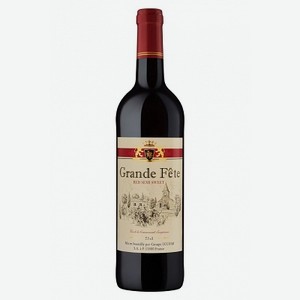 Вино красное полусладкое «Grande Fete red semisweet», 0.75 л, 15 %, Франция