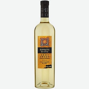 Вино белое полусладкое «Espiritu de Chile Sauvignon Blanc», 0.75 л, 15 %, Чили