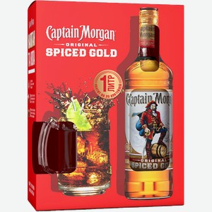 Ром «Captain Morgan Пряный Золотой + танкард», 1 л, 35 %, Великобритания