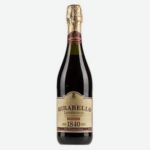 Шампанское красное полусладкое «Lambrusco Mirabello Rosso», 0.75 л, 7.5 %, Италия