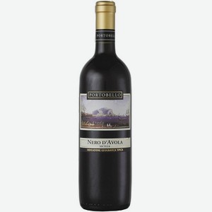 Вино красное сухое «Portobello Nero d Avola Terre Siciliane», 0.75 л, 12 %, Италия