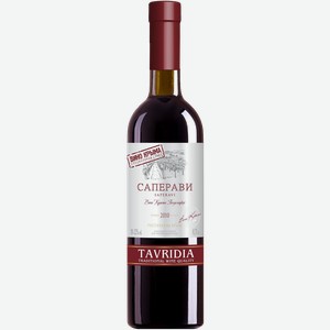 Вино красное полусладкое «Tavridia Саперави», 0.75 л, 12 %, Россия
