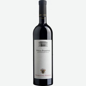 Вино красное сухое «Villa Pampini Primitivo», 0.75 л, 13 %, Италия
