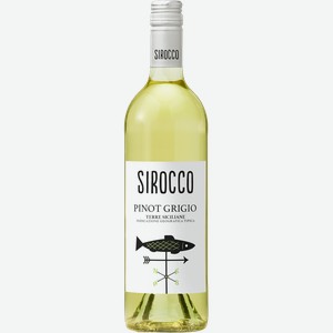 Вино белое сухое «Sirocco Pinot Grigio IGP Сицилия», 0.75 л, 12.5 %, Италия