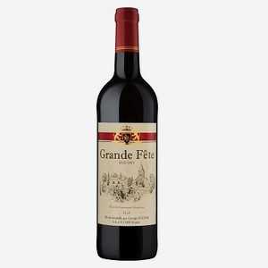 Вино красное сухое «Grande Fete red dry», 0.75 л, 15 %, Франция