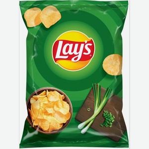 Чипсы Lay s из натурального картофеля со вкусом молодого зеленого лука 140 г