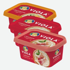 Сыр плавленный Виола Сливочный, с лисичками, с беконом 50% 400 г