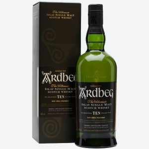 Виски Ardbeg Islay Single Malt Scotch Whisky 10 y.o. (gift box) 46% 0.7 л.