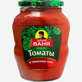Томаты Дядя Ваня, В Томатном Соке, Неочищенные, 680 Г