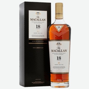 Виски Macallan Sherry Oak Cask Highland Single Malt Scotch Whisky 18 y.o. (gift box) 40% 0.7 л.