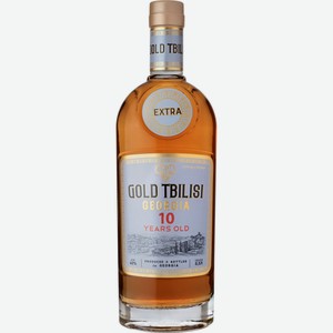 Коньяк Золото Тбилиси Экстра, 10 лет выдержки, 40%, 0,5л., Грузия