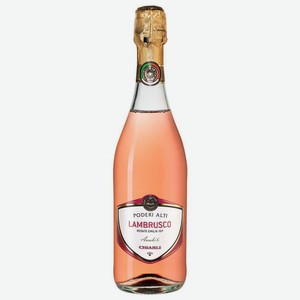 Шипучее вино Lambrusco dell Emilia Rosato Poderi Alti, Chiarli, 0.75 л.
