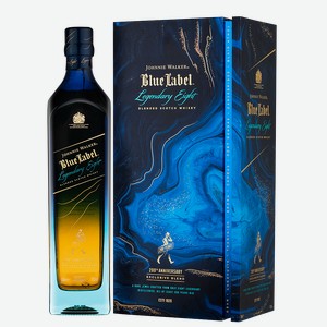 Виски Johnnie Walker Blue Label Legendary Eight Exclusive Blend в подарочной упаковке 0.7 л.