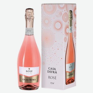 Игристое вино Prosecco Rose в подарочной упаковке, Casa Defra, 0.75 л.
