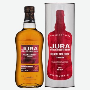 Виски Isle of Jura Red Wine в подарочной упаковке, Jura Distillery, 0.7 л.