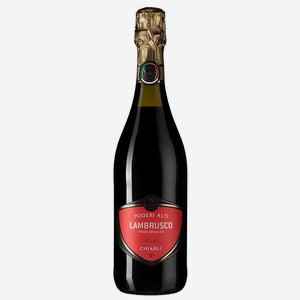 Шипучее вино Lambrusco dell Emilia Rosso Poderi Alti, Chiarli, 0.75 л.